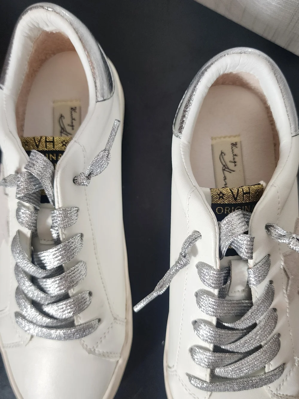Vintage Havana White Sneakers with Silver Laces